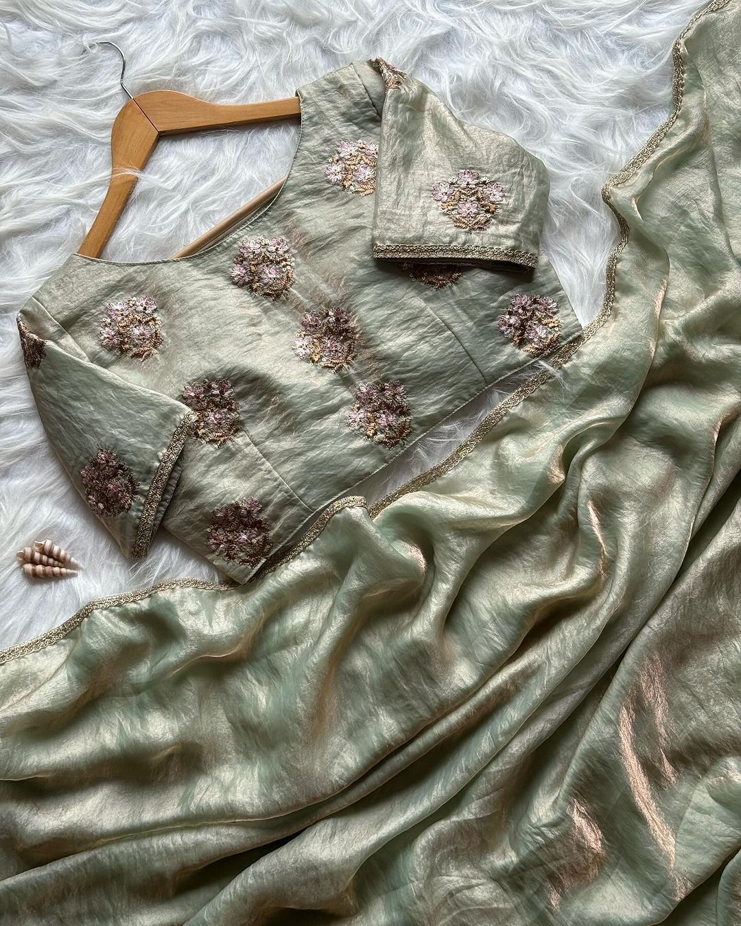 Vivera Readymade Blouse Soft Golden Party Wear Saree Manufacturers
